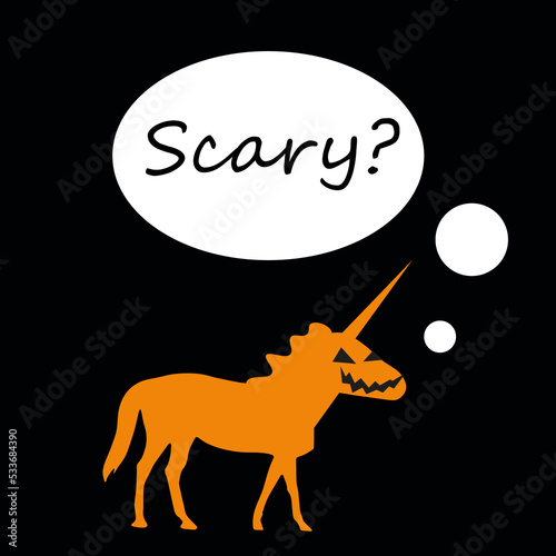 unicorn design preparing for halloween