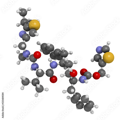 Ritonavir HIV drug (protease inhibitor class), chemical structure.