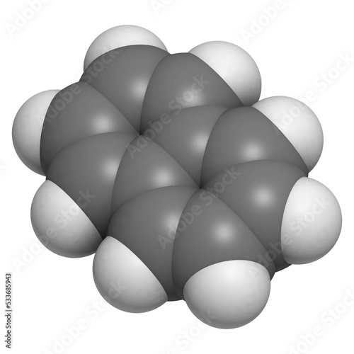 Naphthalene mothball ingredient, molecular model