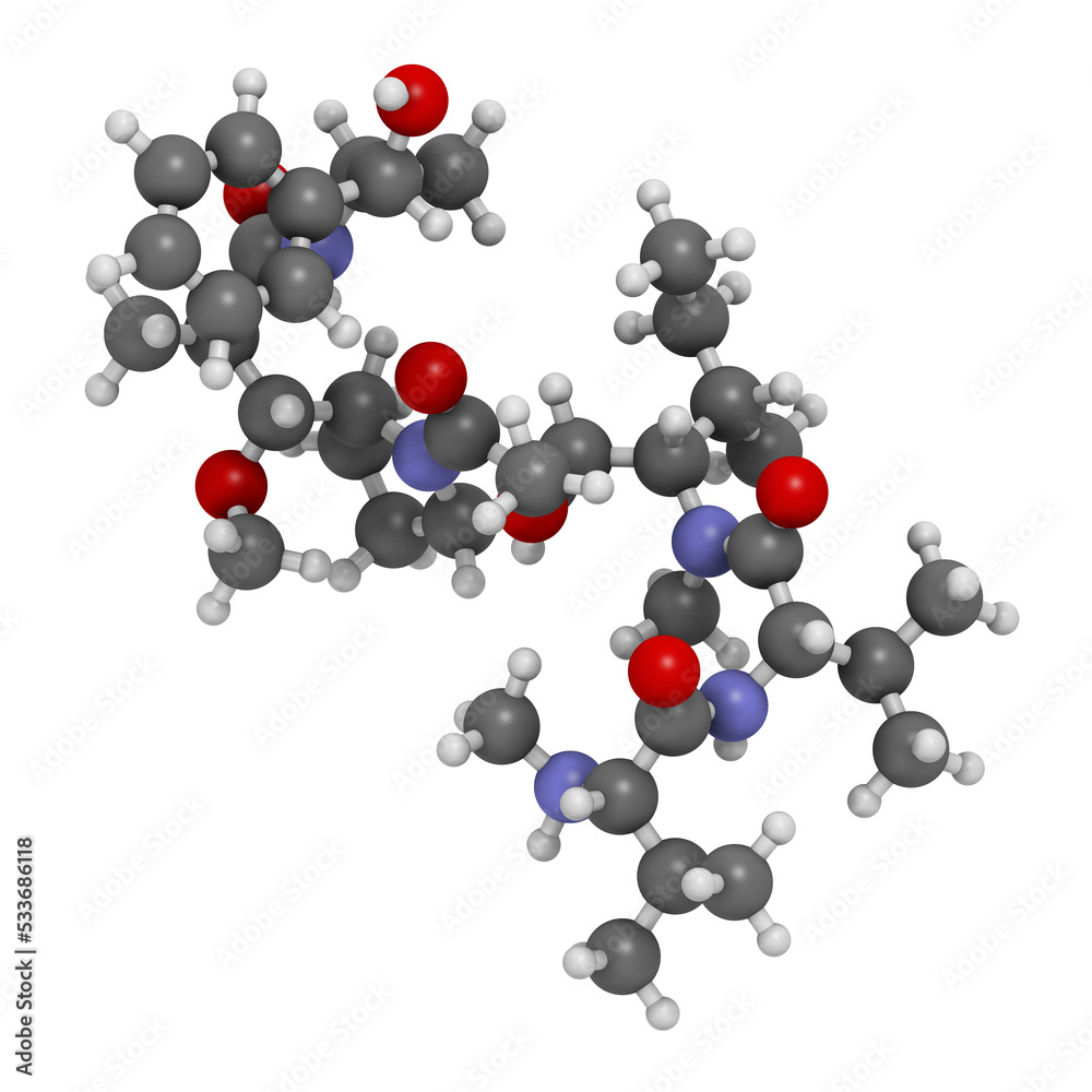 Monomethyl auristatin E (MMAE, vedotin), the cytotoxic payload of brentuximab vedotin antibody-drug conjugate. Monomethyl auristatin E (MMAE, vedotin), the cytotoxic payload of brentuximab vedotin antibody-drug conjugate.