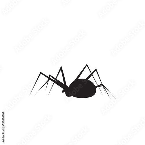 Foto Spider Icon, Black Widow Silhouette, Halloween Symbol, Arachnid Sign, Bug Pictog