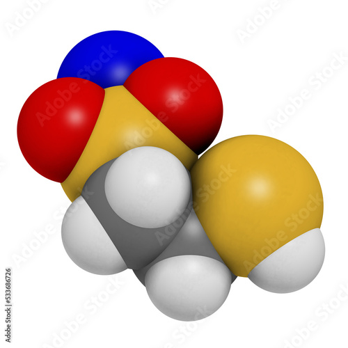 Quadro su tela Mesna cancer chemotherapy adjuvant and mucolytic drug, chemical structure