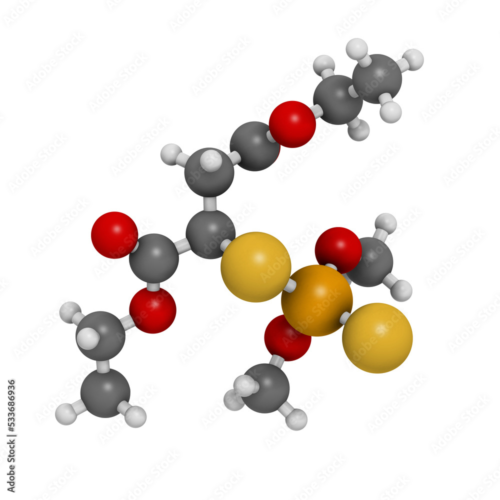 Malathion insecticide, chemical structure. Malathion insecticide, chemical structure.
