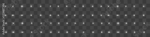 Glowing lights effect, flash, explosion and stars. Special effect isolated on transparent background