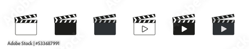 Valokuva Clapper board icons set vector