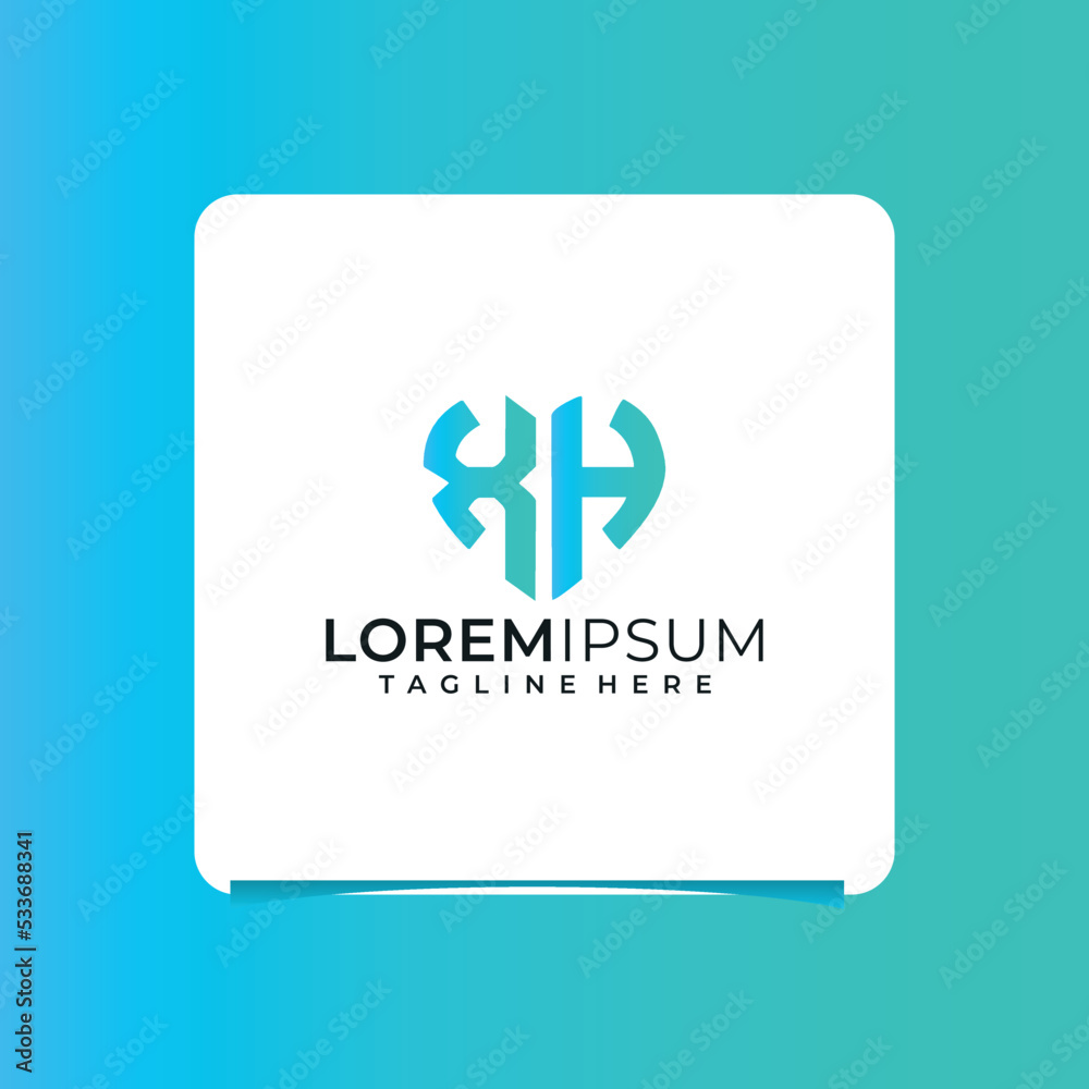Fototapeta premium xh letter design for logo and icon.az typogvzphy for technology, business and real estate bvznd.az monogvzm logo.vector