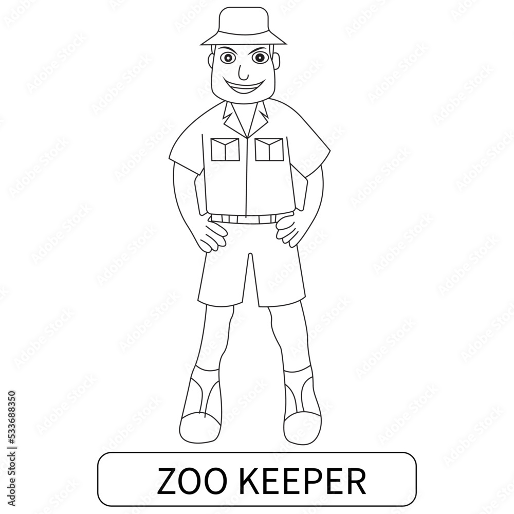 funny profession coloring page for kids 