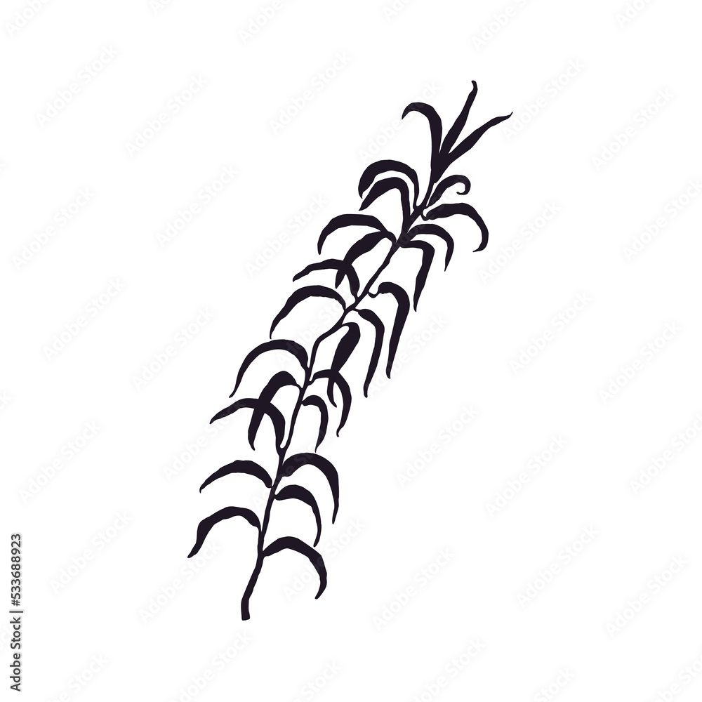 Plant Outline Black Sign Isolated on white background Plant Outline Black Sign Isolated on white background