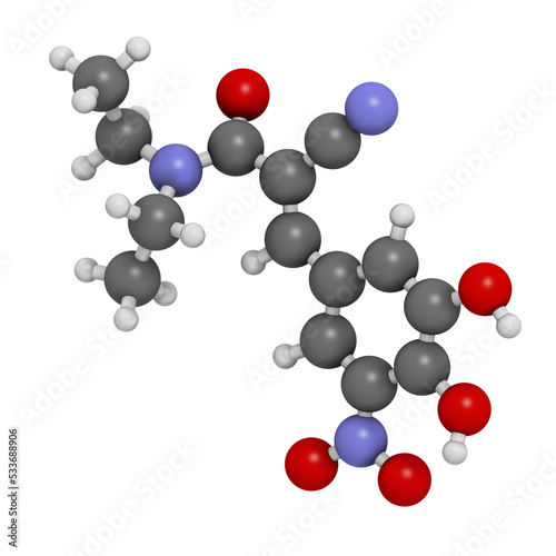 Entacapone Parkinson s disease drug  chemical structure.