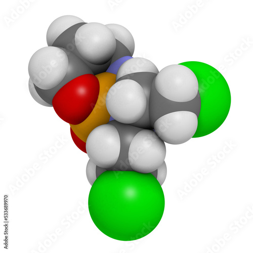 Cyclophosphamide cancer chemotherapy drug  chemical structure.