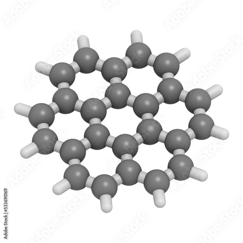 Coronene polyaromatic hydrocarbon (PAH) molecule. photo