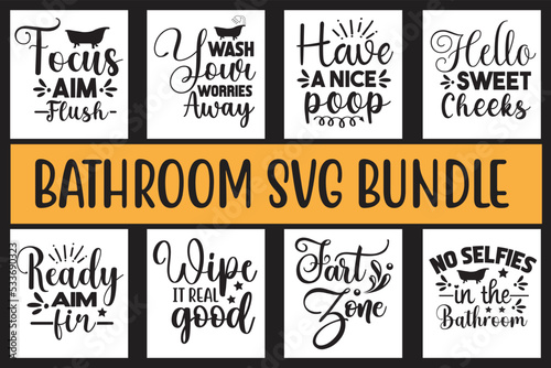 Bathroom svg design bundle
