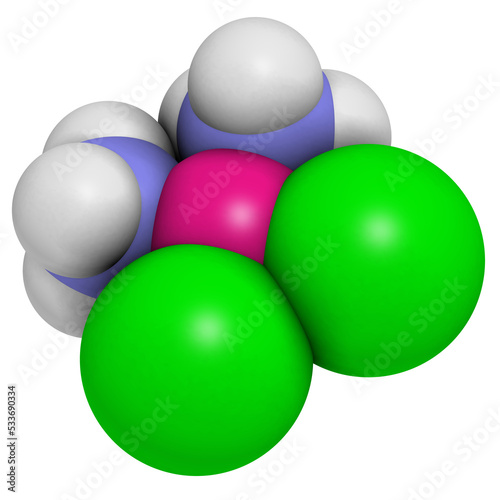 Cisplatin cancer chemotherapy drug  chemical structure.
