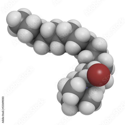 Cetrimonium bromide antiseptic  molecular model