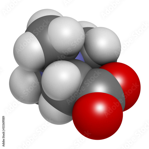 Betaine  glycine betaine  trimethylglycine  molecule. Originally found in sugar beet  Beta vulgaris . 3D rendering.
