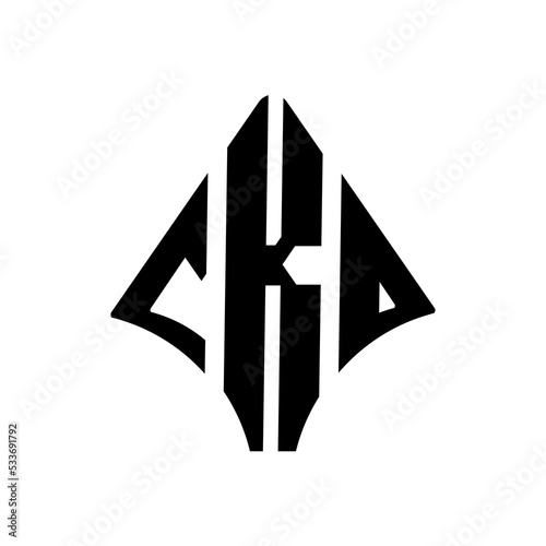 CKD letter logo design. CKD modern letter logo with black and white background. CKD creative  letter logo. simple and modern letter CKD logo template.
 photo