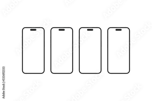 Realistic blank phone illustration. UI UX app presentation. 3D Render.