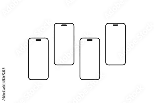 Realistic blank phone illustration. UI UX app presentation. 3D Render.