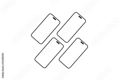 Realistic blank phone illustration. UI UX app presentation. 3D Render.