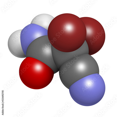 Obraz na plátně DBNPA (2,2-dibromo-3-nitrilopropionamide) biocide, chemical structure