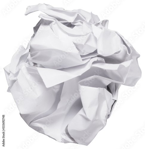 crumpled paper isolated