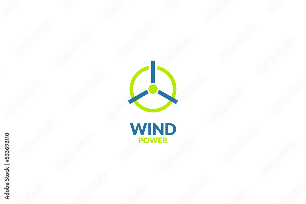 Wind power logo design vector illustration idea Wind power logo design vector illustration idea