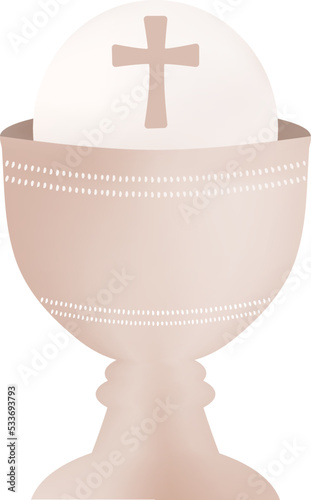 First Holy communion sacred chalice