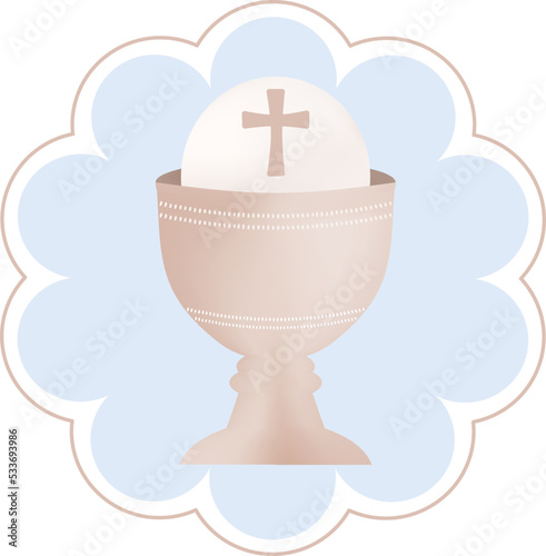 First Holy communion sacred chalice, design for a boy communion