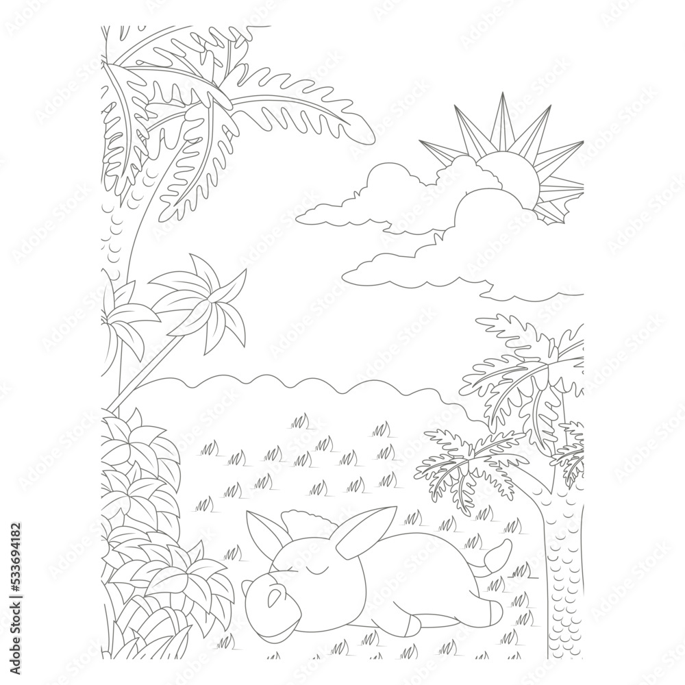 funny animal coloring page for kids