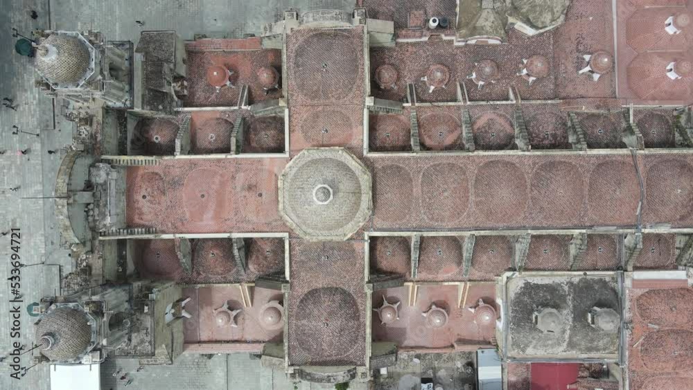 Aerial view of Cathedral of Oaxaca; Mexico Aerial view of Cathedral of Oaxaca; Mexico