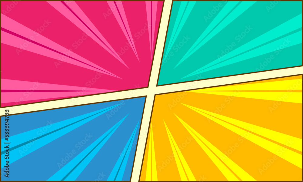 Fototapeta premium Colorful comic abstract page scene background