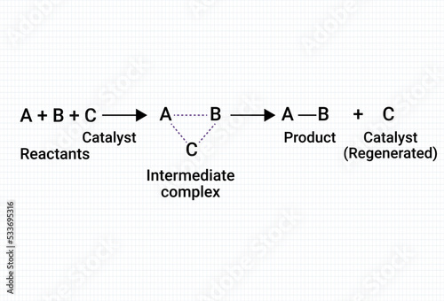 Chemical Reactions of catalyst and product.