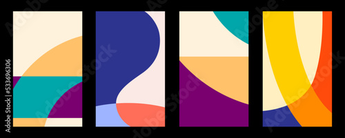 Set of abstract trendy background in blending color design for poster, banner and flyer. Collection of minimalist and colorful for wallpaper design