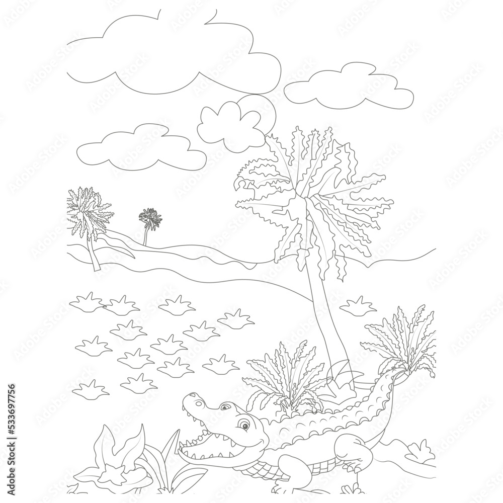 funny animal coloring page for kids Stock Vector | Adobe Stock