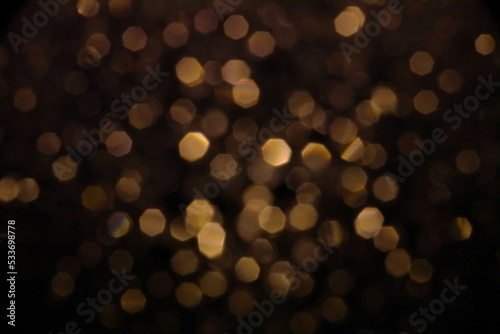 金色のボケ背景素材 (黒背景)	