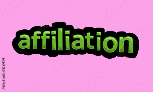 AFFILIATION writing vector design on a pink background