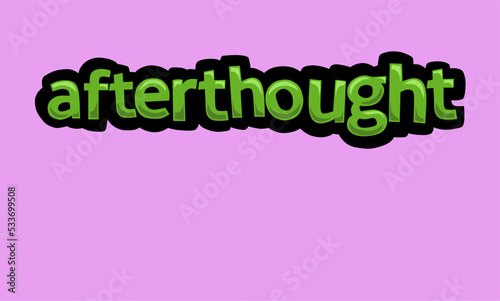 AFTERTHOUGHT writing vector design on a pink background
