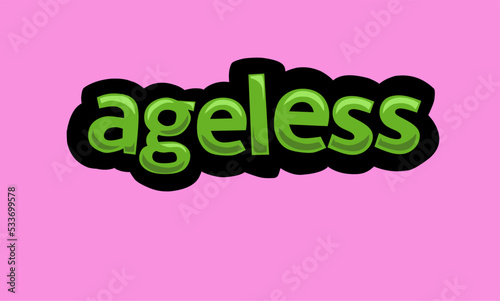 AGELESS writing vector design on a pink background