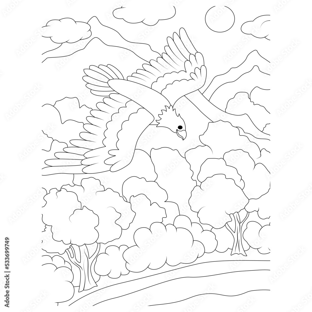 funny animal coloring page for kids Stock Vector | Adobe Stock