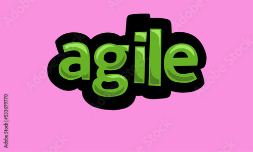 AGILE writing vector design on a pink background
