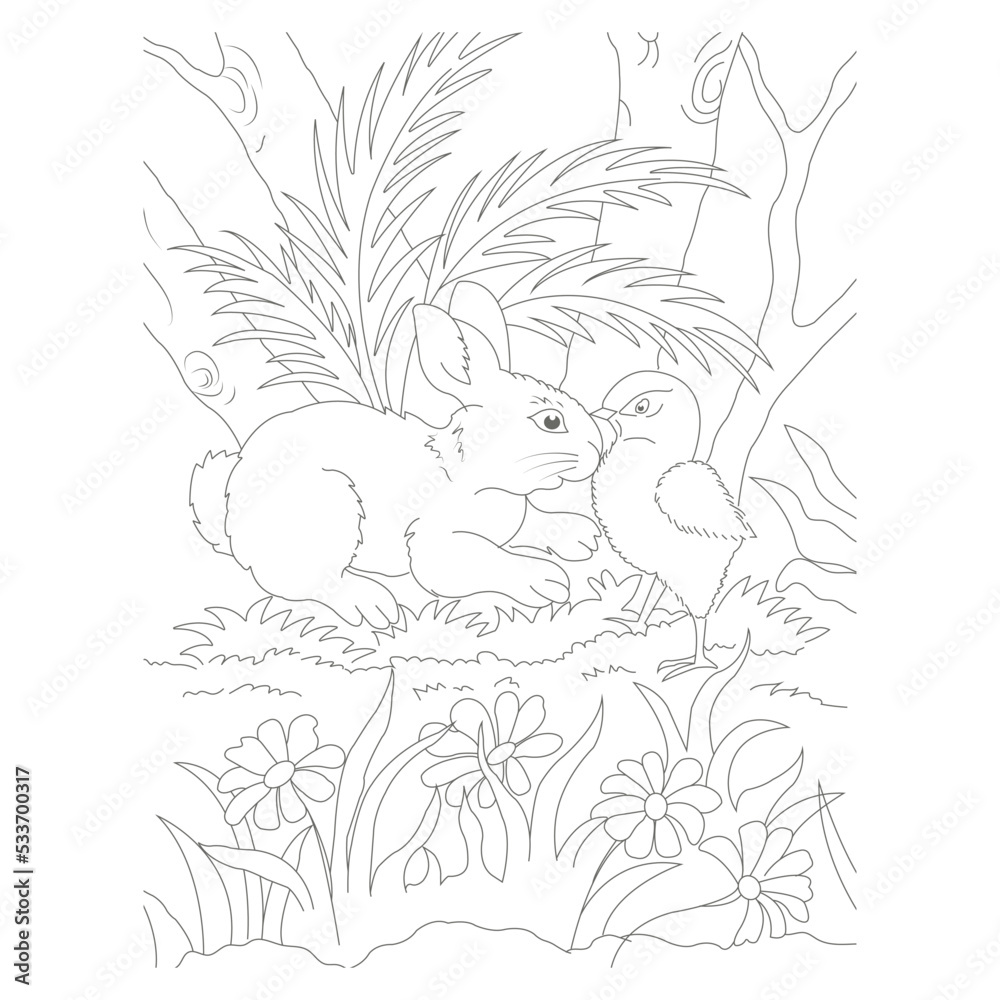 funny animal coloring page for kids Stock Vector | Adobe Stock