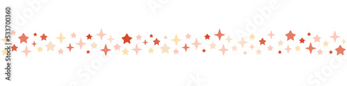 Seamless border with stars. Festive pattern for birthday, christmas ribbon, decoration gifts, banners, greeting cards, invitation. Vector illustration with frame, web footer or header design.