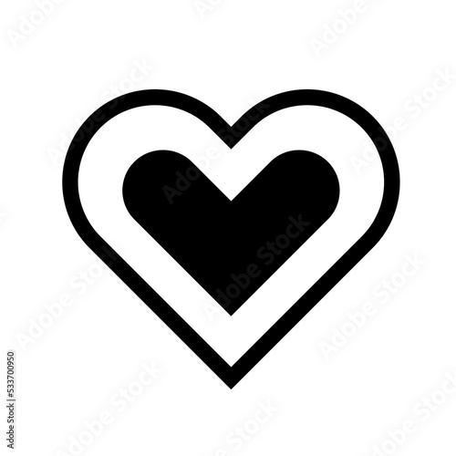 Abstract, stylized heart icon, PNG with transparent background