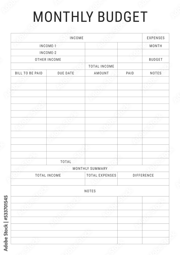 Monthly Budget