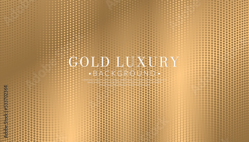 Abstract gold luxury dot background. Elegant curve golden dots pattern. Halftone concept. Vector illustration.