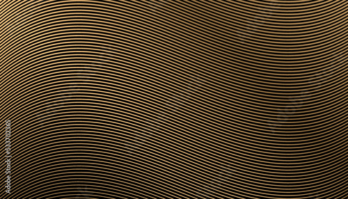 Elegant golden curve background. Luxury gold flow lines wallpaper. Black concept. Vector illustration.