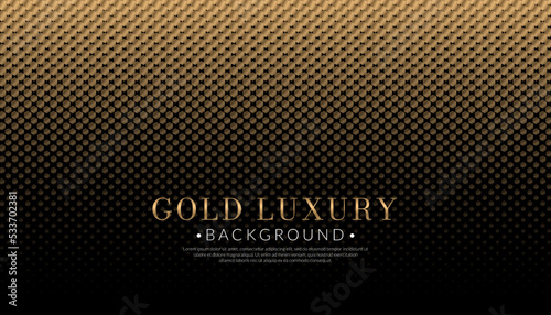 Abstract gold luxury dot background. Halftone concept. Elegant golden hexagon dots pattern. Vector illustration.