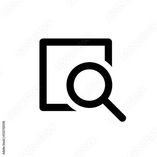 Icono de buscar en el dispositivo. Lupa buscador. Ilustración vectorial
