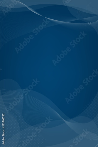 Blue abstract poster template background with negative space for design.