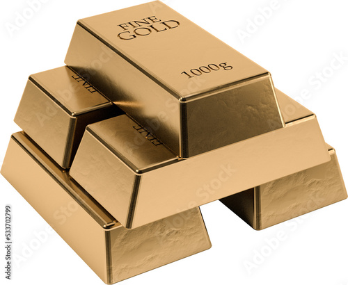 Bild auf Leinwand stack of gold bars